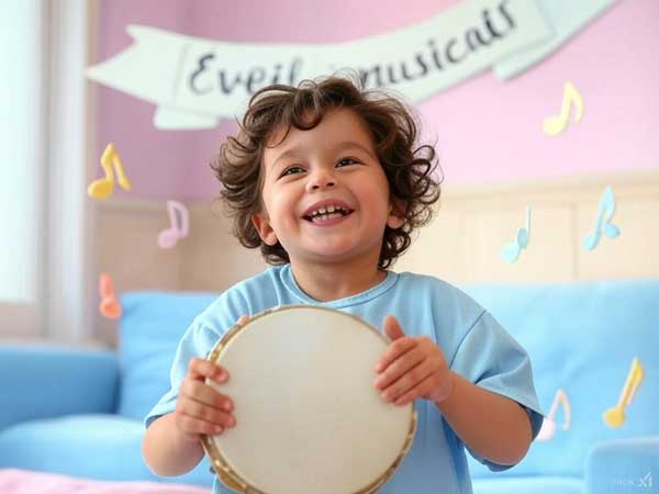 Enfant de 3 ans en éveil musical